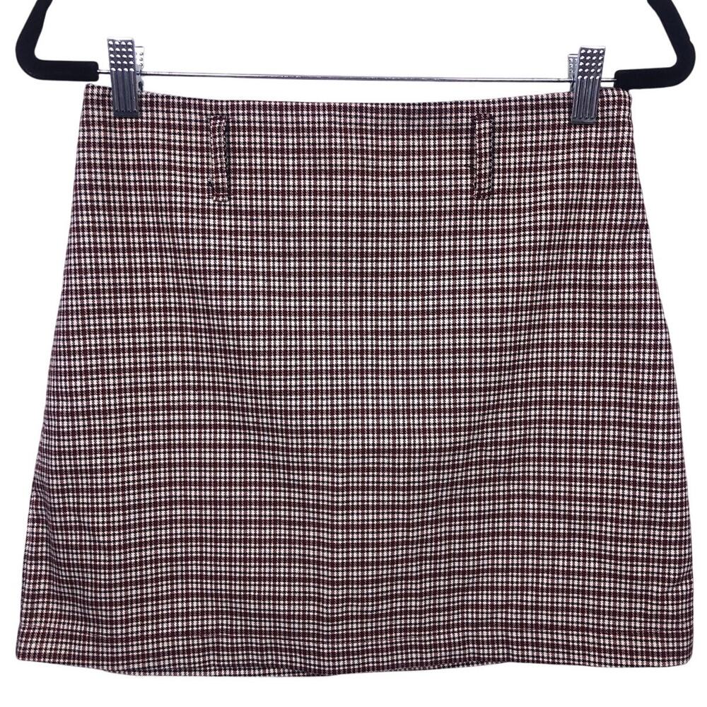 Forever 21 90s Y2k Style Brown Plaid Dark Academia Mini Skirt Women's Size M